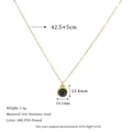 Detail of 18K PVD gold plated stainless steel necklace with round black natural stone - 18K Gold / Black (Black Agate)