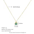 Close-up of 18K gold plated stainless steel necklace with round turquoise stone pendant - 18K Gold / Light Blue (Turquoise Color)