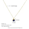 Detail view of lapis lazuli pendant necklace with dimensions and 18K PVD gold plating info - 18K Gold / Dark Blue (Lapis Lazuli)