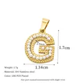 Golden letter G pendant in 304 stainless steel with white pearls and 18K PVD gold plating - Letter G Style (MSPJ0001-G)