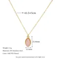 Detail of marquise pink stone pendant on 18K PVD gold plated stainless steel chain - Pink