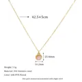 Detail showing 304 stainless steel necklace specs with pink stone and 18K PVD gold plating - 18K Gold / Pink (Rose Quartz)