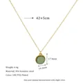 Detailed view of 18K PVD gold plated stainless steel necklace with size measurements - Light Green (MSNK0304-GN)