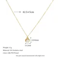 Detailed size and material specs for gold stainless steel necklace with round white stone - 18K Gold / White (Howlite)