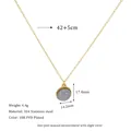 Detailed size parameters of 18K gold plated stainless steel necklace with blue stone - Light Blue/Cabochon Gemstone Look (MSNK0304-GY)