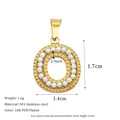 Golden 18K PVD plated stainless steel letter O pendant with white pearl inlay - Letter O Style (MSPJ0001-O)