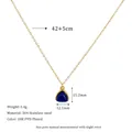 Technical specifications of the 18K gold-plated triangle pendant necklace with dimensions - Dark Blue Sapphire Style / Dark Blue (MSNK0306-DKBU)