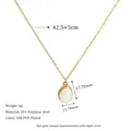 Detail view of 18K gold plated stainless steel necklace with size and material specifications - White