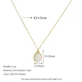 Detail of 18K gold-plated oval stone pendant with 304 stainless steel chain specifications - White