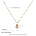 Detailed size specifications for 18K PVD gold-plated stainless steel teardrop necklace - Pink (MSNK0307-PK)