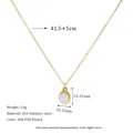 Detail of 18K gold-plated stainless steel necklace with white stone pendant dimensions - White (MSNK0311-WH)