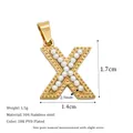 18K PVD gold plated letter X pendant with pearls on 304 stainless steel base - Letter X Style (MSPJ0001-X)