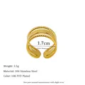 Detail of 18K PVD gold plated multi-layer stainless steel ring with 304 material info - Multi-Layer Wrap Style (MSR0161)