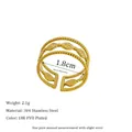 Details des 18K vergoldeten Edelstahlrings mit dreischichtiger Perlenstruktur-Kante - Dreischichtiger Perlenstil(MSR0179)