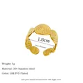 Detailed view of gold spiral ring dimensions including 1.8cm diameter and 3g weight - Spiral Disc Style (MSR0163)