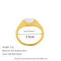 Macro shot of 18K gold plated heart ring with 1.9cm inner diameter dimensions - US 8 / Gold
