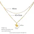 Detail of double-layer stainless steel gold necklace with starfish pendant and white pearls - Starfish Pendant Style (MSNK0455) / 18K Gold
