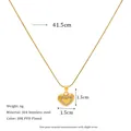 18K PVD gold plated heart pendant necklace with snake chain and 41.5cm length dimensions - Minimalist Glossy Heart Style (MSNK0395)