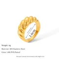 Chic twisted croissant ring in 18K PVD gold plated 304 stainless steel for women - US 6 / Gold