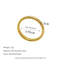 Minimalist 18K PVD gold-plated 304 stainless steel ring with 1.95cm inner diameter - Medium Width Style (MSR0377)