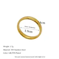 Minimalist 18K gold plated 304 stainless steel ring with 1.9cm inner diameter size - Regular Width Style (MSR0378)