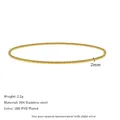 Minimalist 2mm 18K gold-plated stainless steel beaded bracelet for elegant stacking - 2mm (MSB0388-2mm)