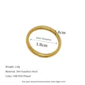 Minimalist 18K PVD gold plated 304 stainless steel solid ring for women and men - Narrow Style (MSR0379)