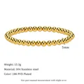 5mm 18K PVD gold plated 304 stainless steel beaded stretch bracelet for women - 5mm (MSB0388-5mm)