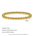 Minimalist gold 304 stainless steel 6mm beaded bracelet with durable 18K PVD gold plating - 6mm (MSB0388-6mm)