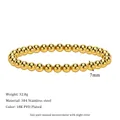 7mm gold beaded bracelet made of 304 stainless steel with 18K PVD plating for women - 7mm (MSB0388-7mm)