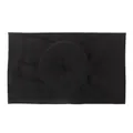 Soft black nylon wide headband for infants featuring a stylish central knot detail - Black
