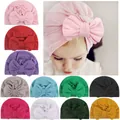 Soft baby turban hat with a large bow available in eleven assorted vibrant colors - 11 Colors Assorted