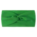Detail of bright green nylon knotted headband showing high-stretch knit fabric texture - Christmas Green