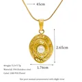 Collana in acciaio inossidabile 304 placcata oro 18K PVD con pendente di perle a spirale - Stile Perla Ventaglio a Spirale (MSNK0338-PJ23)