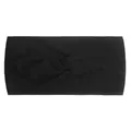 Detail of a soft black nylon head wrap featuring a central cross-knot design for children - Black