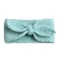 Fascia per capelli neonata in maglia verde menta con grande fiocco per bambine - Verde menta