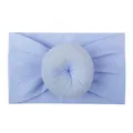 Soft nylon baby headband with a donut ball design in a light blue pastel color - Light Purple