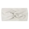 Detailed view of soft light grey knotted nylon hair band for babies and girls - Gray