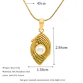 Collana con ciondolo di perla in acciaio titanio placcato oro 18K PVD e texture guscio - Stile Perla Texture Irregolare (MSNK0338-PJ27)