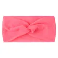 Detail of rose pink elastic knotted hair band with soft plush velvet fabric texture - Rose Red