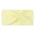 Detail of soft pale yellow knotted turban hair band in ribbed stretchy nylon fabric - Beige
