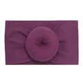 Soft plum purple nylon baby headband featuring a stylish doughnut knot for kids - Deep Plum