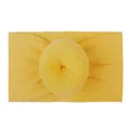 Soft nylon baby headband in bright yellow featuring a cute decorative round ball - Earthy Yellow
