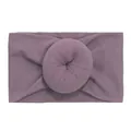 Soft dusty rose nylon baby headband featuring a stylish doughnut knot detail - Taro Purple
