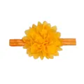 Dettaglio della fascia per neonati con fiore di chiffon arancione e nastro elastico - Arancione