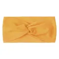 Close-up of orange twisted nylon hair band showing soft knitted texture and elastic design - Khaki/Earth Yellow