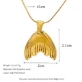 Collana sirena dorata in acciaio inossidabile placcato oro 18K PVD con catena 45cm - Stile Forma a Coda di Pesce Elegante (MSNK0338-PJ41)