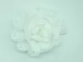 Bandeau à fleurs en dentelle blanche pour bébé avec un motif de rose multicouche - Blanc