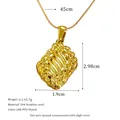 Collana in acciaio al titanio con ciondolo a rombo placcato oro 18K e trama intrecciata - Stile Texture Intrecciata a Rombo (MSNK0338-PJ48)