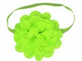 Bandeau élastique pour bébé avec une grande fleur vert néon découpée au laser - Vert Fluorescent